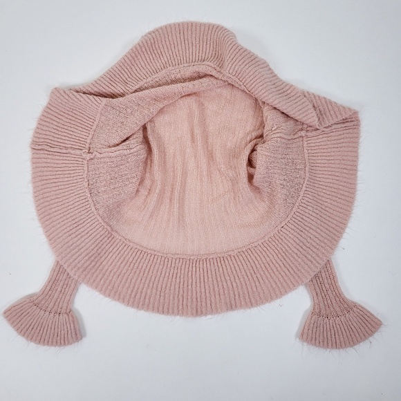 *Free With Purchase* Pastel Pink Knit Bolero Scarf Long Sleeve Pastel Comfy - Picture 11 of 12